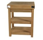Table billot de boucher chene et plan de decoupe en bois de bout de hetre 90 cm