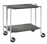 Desserte de cuisine Textable chrome 2 plateaux gris Anthracite