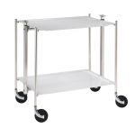 Desserte de cuisine Textable chrome 2 plateaux gris Argent