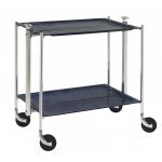 Desserte de cuisine Textable chrome 2 plateaux Bleu Marine