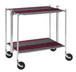 Table roulante pliante Textable dore 2 plateaux raye Pronto Rose
