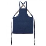 Tablier a bretelles en coton - bleu nuit