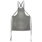 Tablier a bretelles en coton - denim gris
