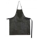 Tablier a bretelles en cuir - vintage gris