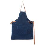 Tablier bbq en coton - bleu nuit