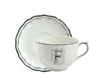 Tasse & soucoupe jumbo F FILET BLEU MONOGRAMME