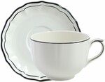 Tasse & soucoupe jumbo FILET MANGANESE