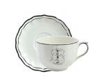 Tasse & soucoupe jumbo I FILET BLEU MONOGRAMME