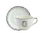 Tasse & soucoupe jumbo Q FILET BLEU MONOGRAMME
