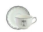 Tasse & soucoupe jumbo T FILET BLEU MONOGRAMME