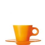 Tasse expresso avec soucoupe en verre orange Ooh! Magico