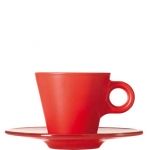 Tasse expresso avec soucoupe en verre rouge Ooh! Magico