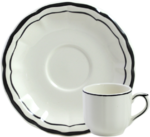 Coffret de 2 Tasses & Soucoupes Cafe FILET Manganese