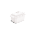 Terrine en ceramique 0.6 litre avec presse 19 x 12 cm Blanc farine pour 0.5 kg d