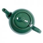 Theiere 6 tasses verte en gres avec un filtre en inox