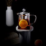 Theiere Rooibos caree en verre 1.2L
