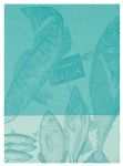 Torchon  Le Jacquard Francais 60x80 Marche aux Poissons Glace 100% coton