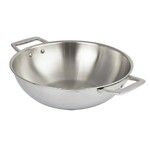 Wok castel pro inox 2 anses 32 cm sans couvercle