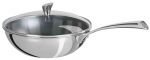 Wok Cristel 28 cm inox Multiply revetement Excalibur avec Couvercle bombe en ver