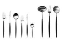 Set de 5 pieces Goa noir acier brosse