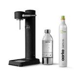 Appareil a gazeifier Noir Mat avec une bouteille en PET recyclable 0,65 litre et une cartouche de gaz CO²