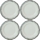 Coffret de 4 Assiettes Canapes FILET Manganese