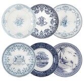 Coffret de 6 Assiettes Plates Assorties LES DEPAREILLEES BLEU