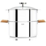 BIOME: Cuisson Saine avec thermometre integre Anses Noyer 20 cm