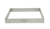 Cercle a tarte carre a bord cannele en inox perfore Air System® hauteur 3 cm 23