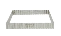 Cercle a tarte carre a bord cannele en inox perfore Air System® hauteur 3 cm 23