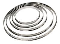 Cercle a tarte rond en inox a bord roule H. 2 cm - O 8 cm