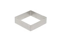 Cercle a tarte carre perfore en inox H. 2 cm - L. 7 cm