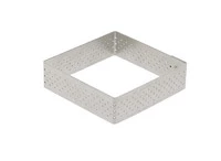 Cercle a tarte carre perfore en inox H. 2 cm - L. 8 cm