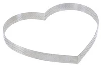 Cercle a tarte "coeur" perfore en inox H. 2 cm - O 22 cm
