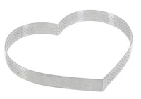Cercle a tarte "coeur" perfore en inox H. 2 cm - O 18 cm