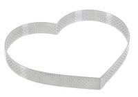 Cercle a tarte "coeur" perfore en inox H. 2 cm - O 18 cm