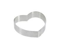 Cercle a tarte "coeur" perfore en inox H. 2 cm - O 8 cm