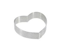 Cercle a tarte "coeur" perfore en inox H. 2 cm - O 8 cm