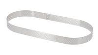 Cercle a tarte perfore oblong en inox H. 2 cm - L. 30 cm - l. 11 cm