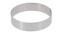 Cercle a tarte rond a bord droit en inox perfore Air System® hauteur 2 cm o 8.5