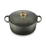 Cocotte ronde 24 cm Thym bouton dore