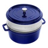 Cocotte ronde avec panier vapeur 26 cm Bleu intense