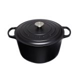 Cocotte Signature en fonte emaillee haute ronde 28 cm noir