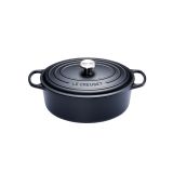 Cocotte Signature en fonte emaillee ovale 25 cm noir