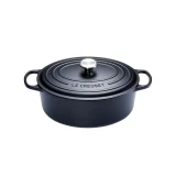 Cocotte Signature en fonte emaillee ovale 27 cm Noir Mat