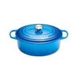 Cocotte Signature en fonte emaillee ovale 29 cm bleu Marseille
