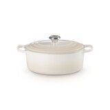 Cocotte Signature en fonte emaillee ovale 29 cm Meringue