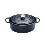Cocotte Signature en fonte emaillee ovale 29 cm Noir Mat