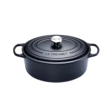 Cocotte Signature en fonte emaillee ovale 29 cm Noir Mat