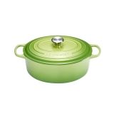 Cocotte Signature en fonte emaillee ovale 29 cm vert Palm